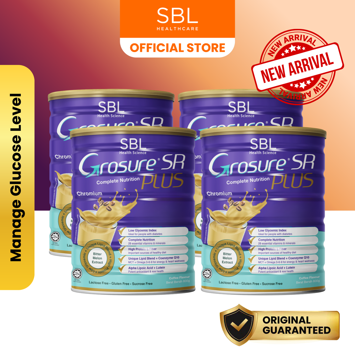 Grosure® SR Plus Complete Nutrition Coffee 800g