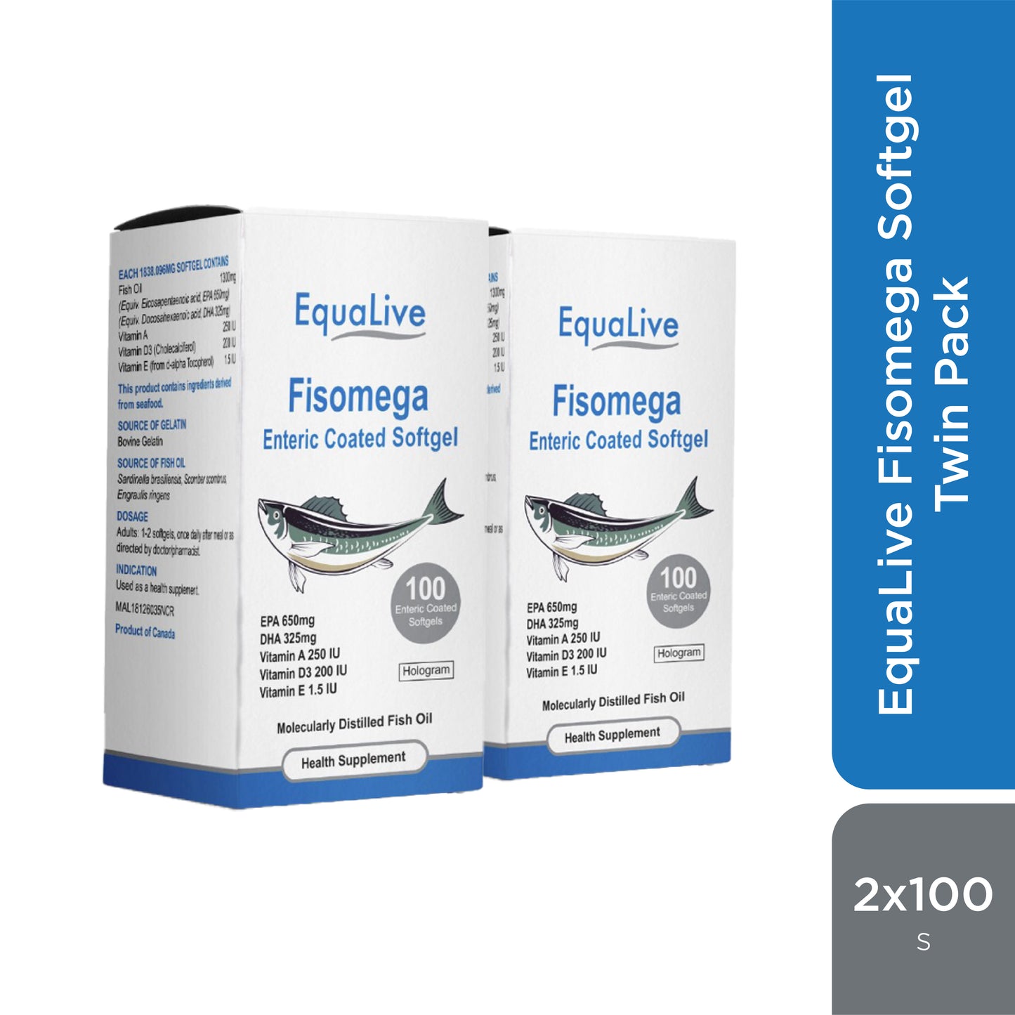 Equalive Fisomega Enteric Coated Softgel