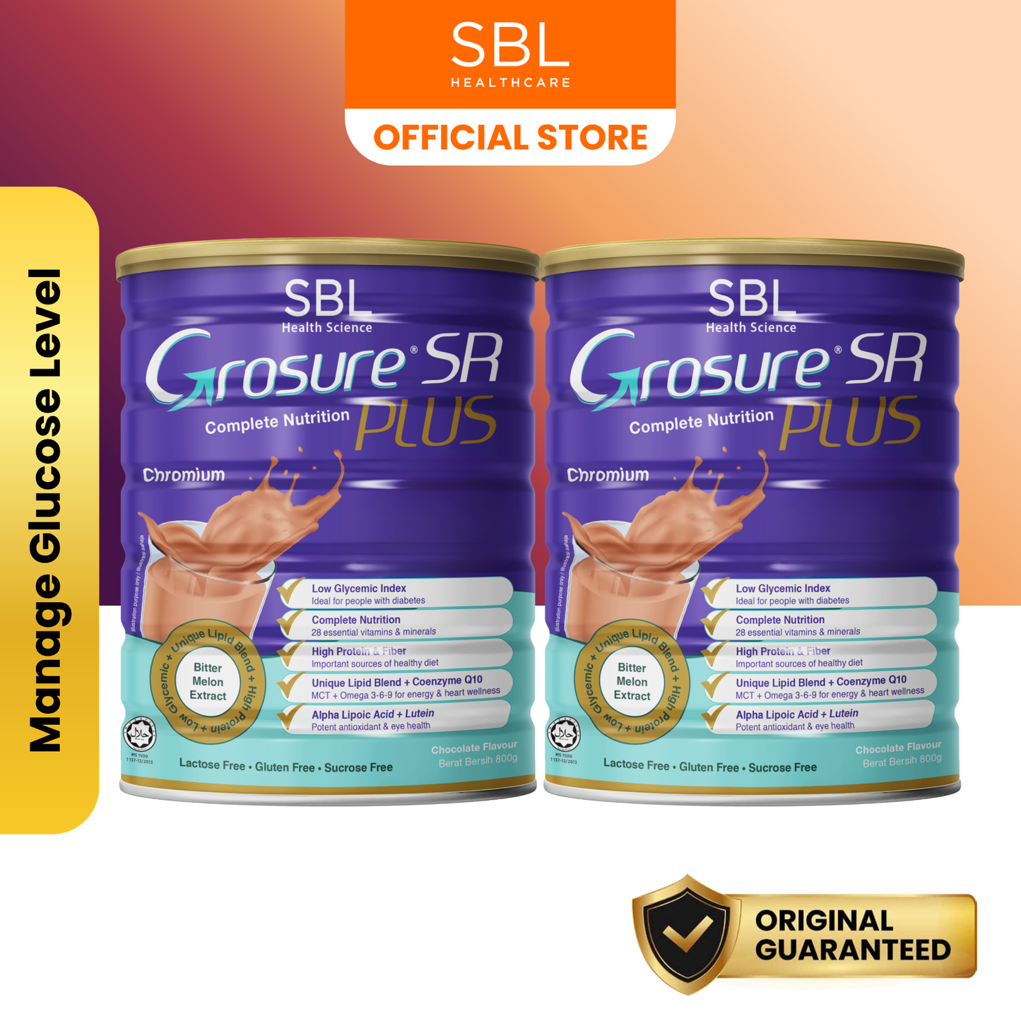 Grosure® SR Plus Complete Nutrition Chocolate 800g/400g