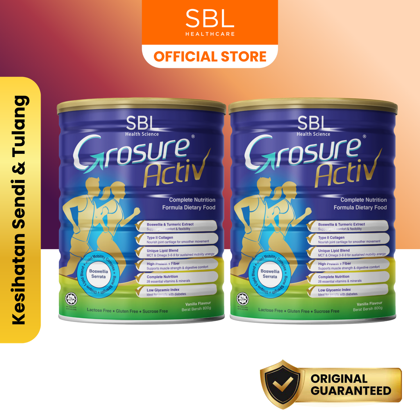 Grosure Activ 800GM Vanilla (Susu Kunyit Kolagen)