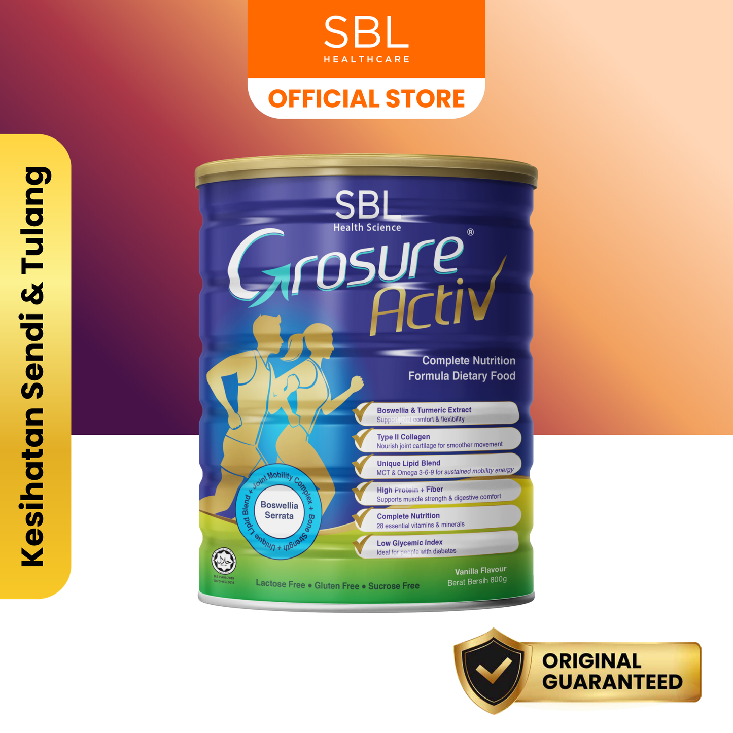 Grosure Activ 800GM Vanilla (Susu Kunyit Kolagen)