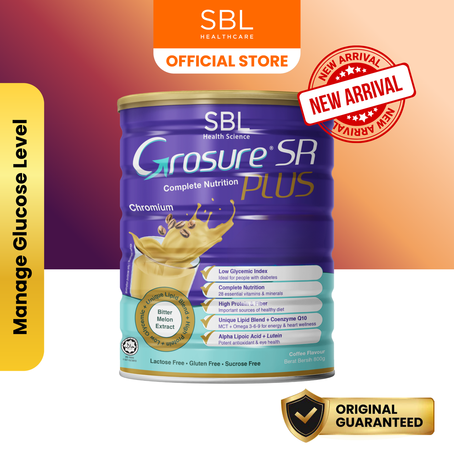 Grosure® SR Plus Complete Nutrition Coffee 800g