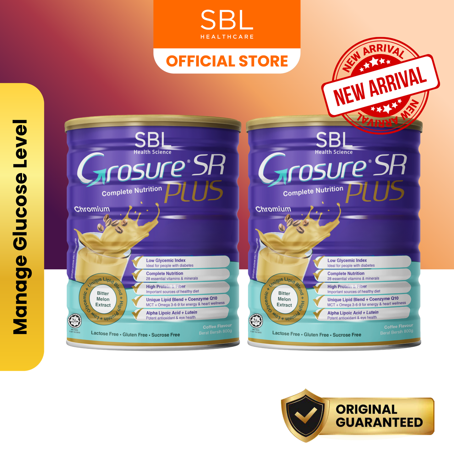 Grosure® SR Plus Complete Nutrition Coffee 800g